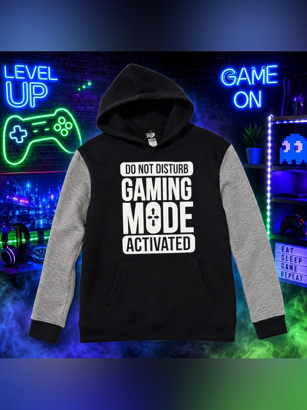 Boys Gamer Hoodie Gaming Mode Activated Size 14/16